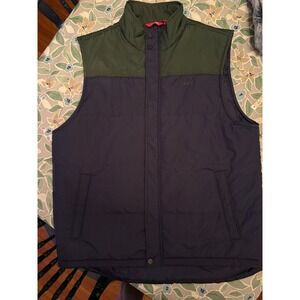 IZOD Men's Puffer Vest ~ Size L ~ Navy Blue & Green ~ EXC